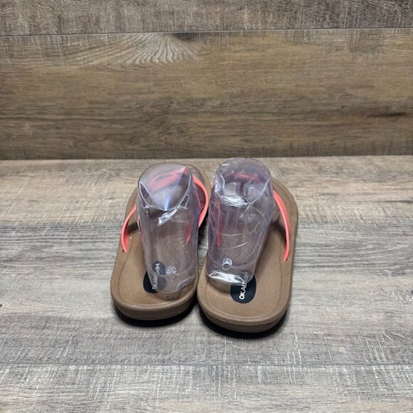Okabashi Red Leather Thong Flip Flop Sandal Women's Size Large - Picture 3 of 7